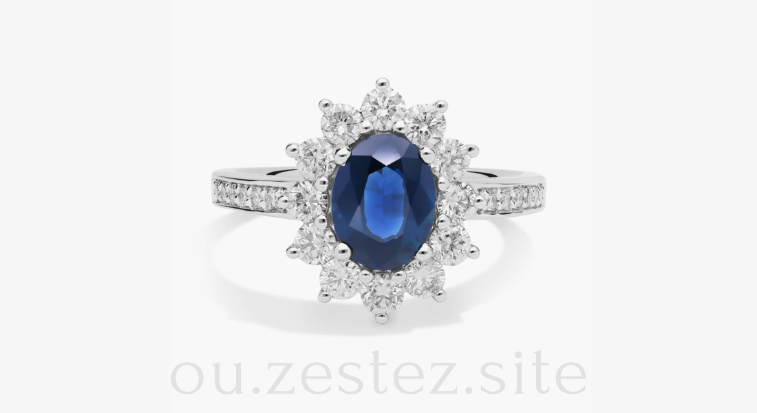 Blue Nile 18K White Gold Oval Blue